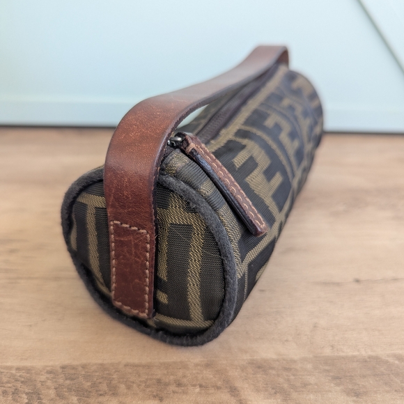 Fendi Zucca Canvas Mini Baguette Wristlet - Brown/Black - Picture 13 of 16